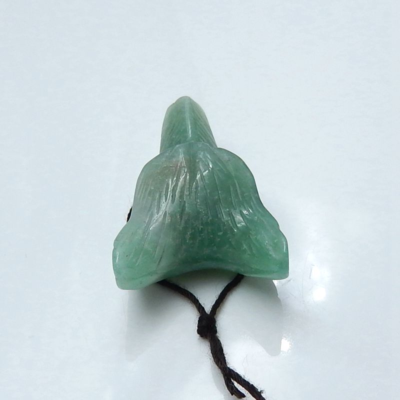 Natural Green Aventurine Carved wolf head Pendant Bead 36x25x14mm, 12.3g