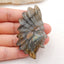 Vintage Hand Carved Labradorite Gemstone Indian Head Pendant , 56x34x8mm, 20.4g - MyGemGarden