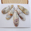 5 PCS Crazy Lace Rosetta Stone Teardrop Pendants Set, 38x11x5mm, 31x12x5mm, 14.3g - MyGemGarden