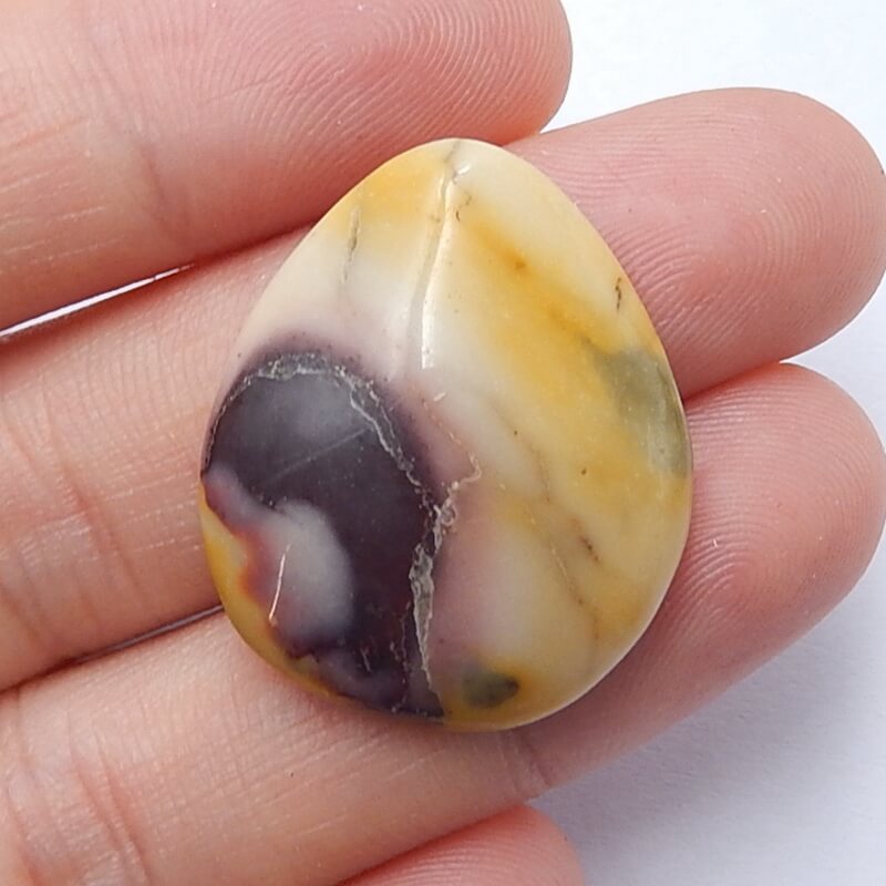 Natural Mookaite Jasper Gemstone Cabochon, 26x22x6mm, 4.8g - MyGemGarden