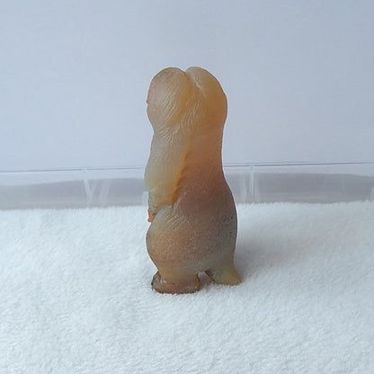New Design Natural Red Agate Hand Carved Meerkat Gemstone Decoration, 57x28x23mm, 46.9g - MyGemGarden