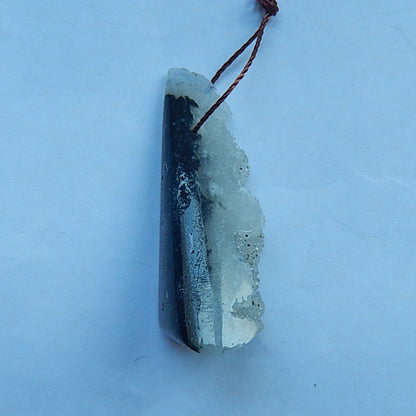 Drusy Quartz Pendant Bead, men jewelry necklace pendant, 40x17x15mm, 9.2g - MyGemGarden