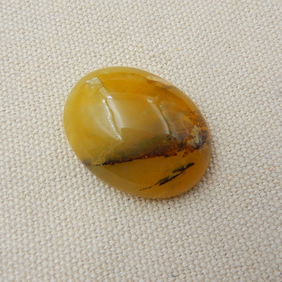 Natural Yellow Opal Cabochon 31x23x10mm, 8.2g
