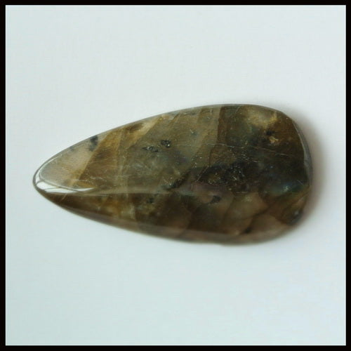 Natural Labradorite Drop Gemstone Cabochon 40x20x5mm,8.5g - MyGemGarden