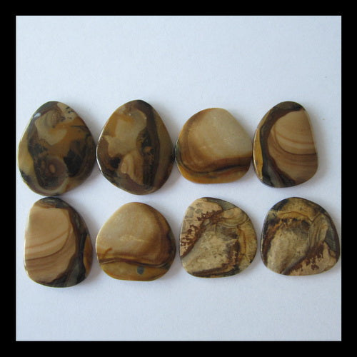 8 PCS Picture Jasper Cabochon 24x19x3mm,20x20x3mm,15.7g - MyGemGarden