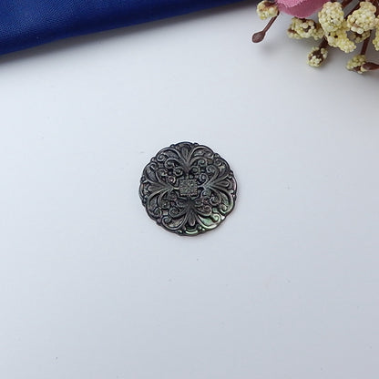 Natural Abalone Shell Gemstone Cabochon, 22x3mm, 2g - MyGemGarden