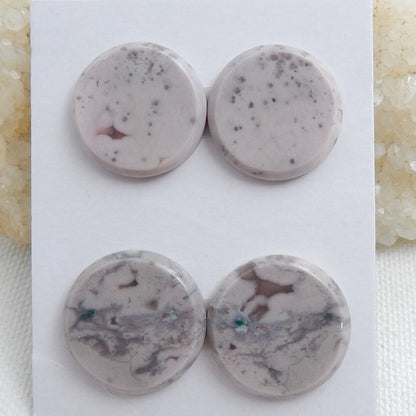 2 Pairs Natural Purple Agate Gemstone Cabochon Pairs, 22x4mm,21x4mm,12.75g - MyGemGarden