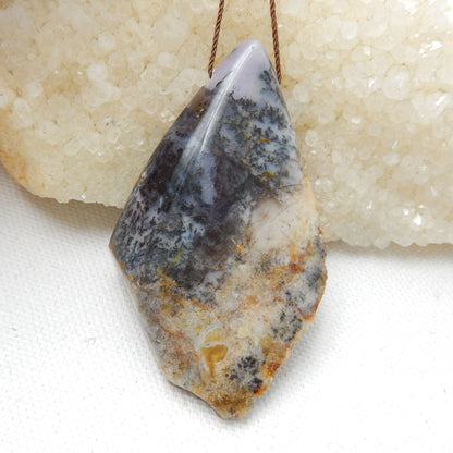 Nugget Arborization Opal Gemstone Pendant Bead, 62x36x13mm, 26g - MyGemGarden