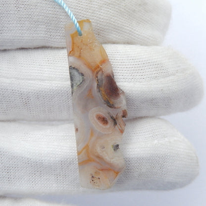 Ocean Jasper Gemstone Natural Pendant Bead, 39x13x3mm, 2.8g - MyGemGarden