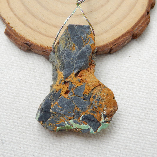 Nugget gemstone Turquoise Pendant, 35x27x11mm, 10.2g - MyGemGarden