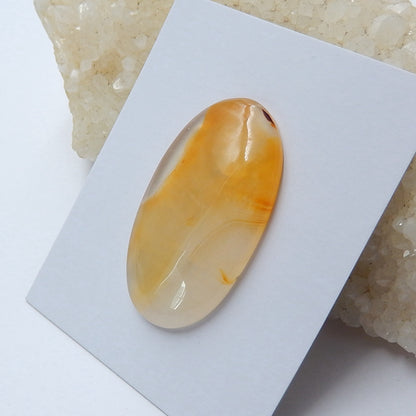 Natural Agate Oval Gemstone Cabochon, 41x23x5xmm, 10.15g - MyGemGarden