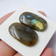 Natural Labradorite Gemstone Cabochon Pair, 24x14x5mm, 6.4g - MyGemGarden