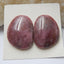 Natural Rhodonite Gemstone Cabochon Pair, 24x18x6mm, 9.4g - MyGemGarden