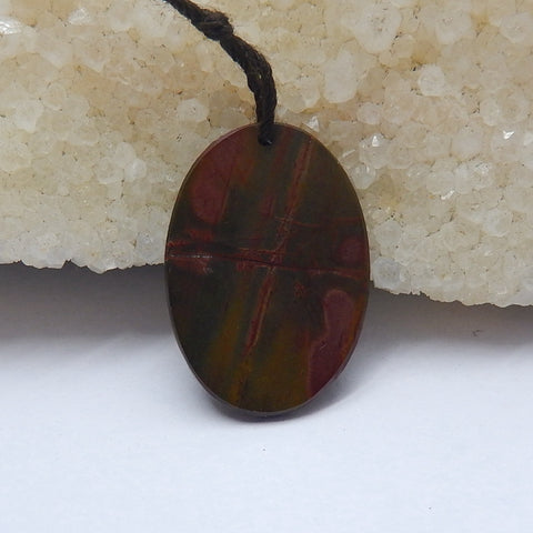 New design Multi-Color Picasso jasper Carved 3 women Oval Gemstone Pendant Bead, 26x18x3mm, 2.2g - MyGemGarden
