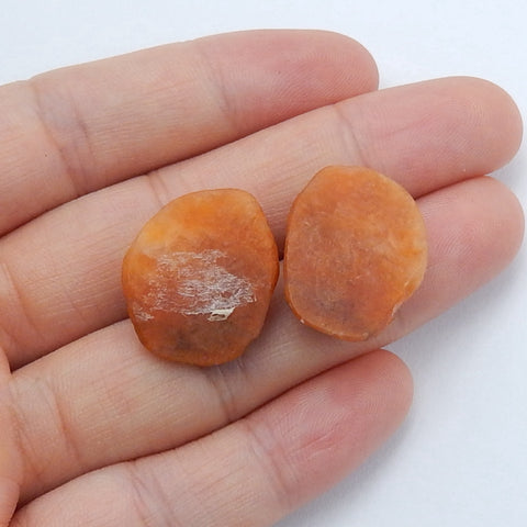 1Pairs Red Agate Gemstone Cabochon Pair, 20x17x8mm, 7.7g - MyGemGarden