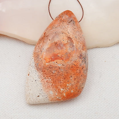 Natural Australia Red Opal Drilled Gemstone Pendant Bead, 58x33x10mm, 23.9g - MyGemGarden