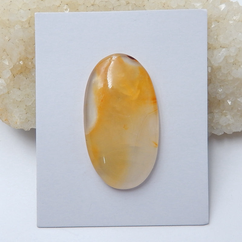 Natural Agate Oval Gemstone Cabochon, 41x23x5xmm, 10.15g - MyGemGarden