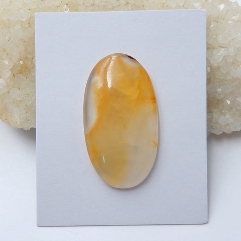 Natural Agate Oval Gemstone Cabochon, 41x23x5xmm, 10.15g - MyGemGarden