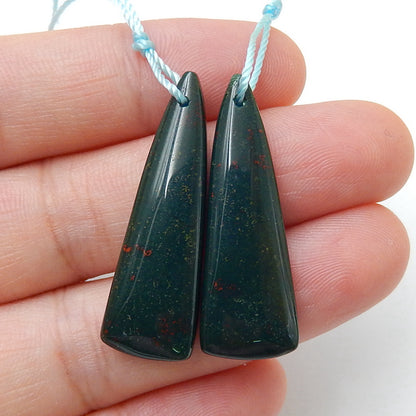 Natural Dragons Blood Agate Earrings Pair, stone for Earrings making, 33x11x5mm, 4.9g - MyGemGarden