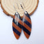 Blue Gold Stone and Red Gold Stone Intarsia Earrings, 925 Sterling Silver Findings, 43x15x4mm, 8.8g - MyGemGarden