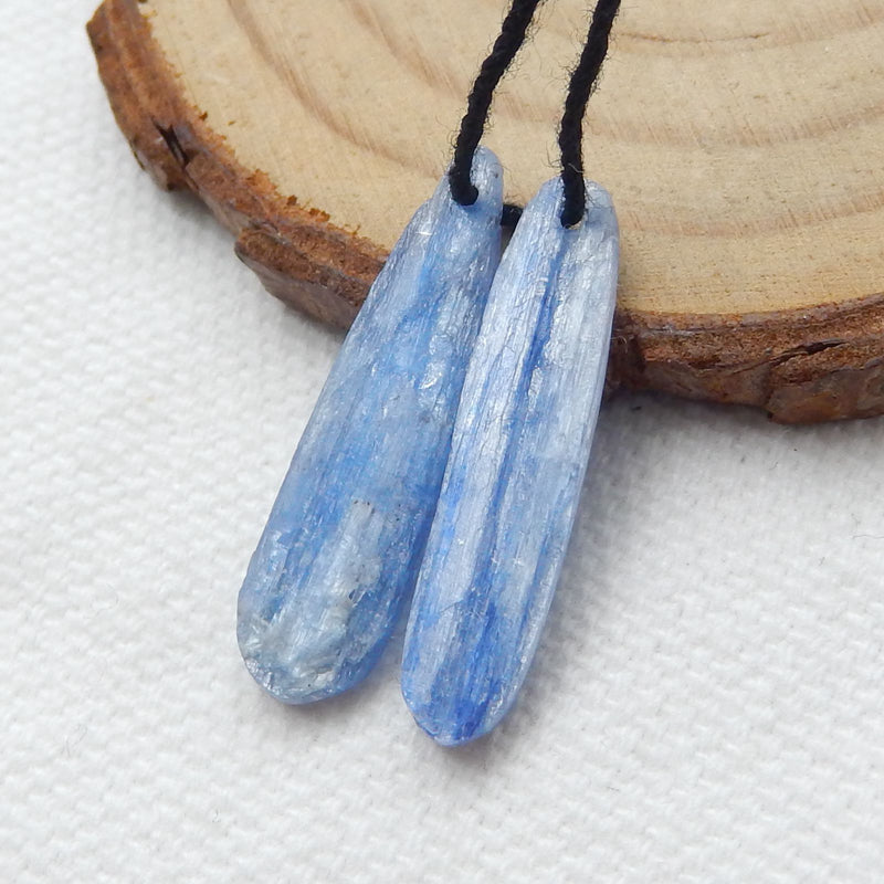 Blue Kyanite Earrings Stone Pair, stone for earrings making, 25x7x3mm, 1.7g - MyGemGarden