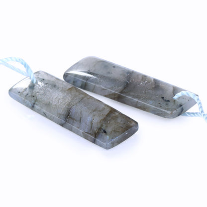 Natural Labradorite Drilled Earrings Pairs 26x9x3mm,3.5g - MyGemGarden
