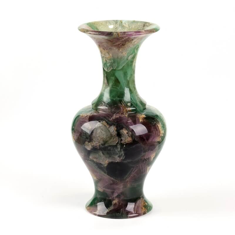 Beautiful Rainbow Fluorite Vase, Collection of treasures, Gemstone Collection, Valuable Vase, 41.6cmx8cmx21cm - MyGemGarden