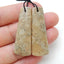 Natural Indonesian Fossil Coral Earrings Pair, stone for Earrings making, 40x15x4mm, 8.6g - MyGemGarden