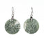 Green moss Agate Round earrings Drop earrings, natural stone jewelry, 15x15x3mm, 8.2g - MyGemGarden
