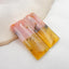 Pink Opal and Yellow Opal Glued Rectangle Earrings Stone Pair, 35x13x4mm, 7.2g