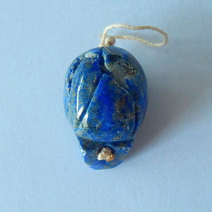 Natural Lapis Lazuli Carving Skull Pendant, 24x17x16mm, 10.3g - MyGemGarden