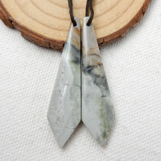 Natural Picasso Jasper Earrings Beads, Stone For Earrings Making, 46X12X4mm, 7.1g - MyGemGarden