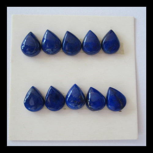 10 pcs Lapis Lazuli Teardrop Cabochons, 8x6mm, 3g - MyGemGarden