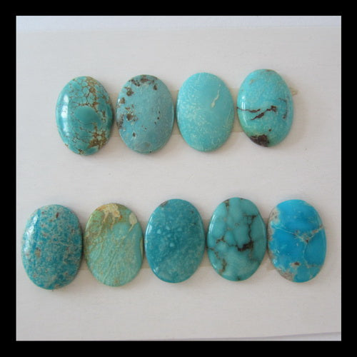 9 PCS Natural Turquoise Cabochon 14x10x4mm,14x10x2mm,5.45g - MyGemGarden