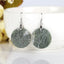 Green moss Agate Round earrings Drop earrings, natural stone jewelry, 15x15x3mm, 8.2g - MyGemGarden