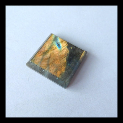 Shimmer Stone Faceted Labradorite Cabochon,20x5mm,5g - MyGemGarden