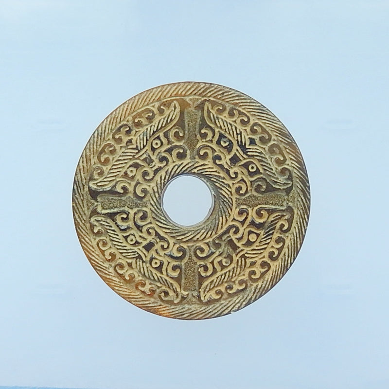 Carved Nephrite Jade Pendant Beads, 56x13mm, 73.8g - MyGemGarden