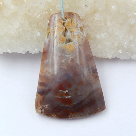 Ocean Jasper Gemstone Natural Pendant Bead, 45x29x6mm, 11.2g - MyGemGarden