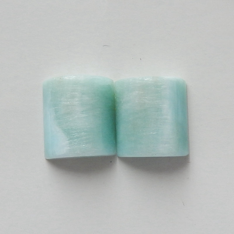Natural Hemimorphite Gemstone Cabochon Pair, 12x11x5mm, 3.55g - MyGemGarden