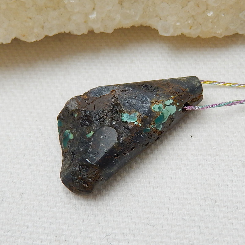 Nugget gemstone Turquoise Pendant, Best Jewelry Handmade DIY Jewelry Making, 29x16x8mm, 4.2g - MyGemGarden