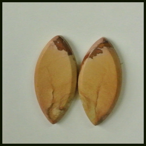Gift From Natural Mookaite  Jasper Cabochon Pair 20x10x3mm ,2.6g - MyGemGarden