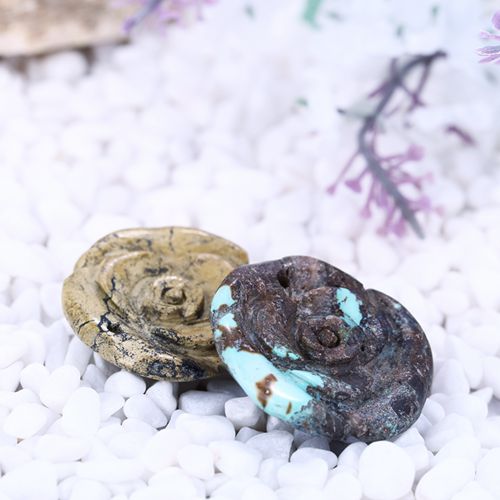 2 pcs Fashion Beautiful Turquoise Carved Flower Gemstone Pendant for Gift, 30x7mm, 10g, 7.3g - MyGemGarden