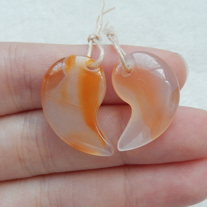 Natural Agate Drilled Earrings Pair 23x14x5mm,4.5g - MyGemGarden