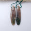 Natural Moss Agate Oval Earrings Pair, stone for Earrings making, 40x10x5mm, 7.7g - MyGemGarden