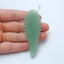 Natural Green Aventurine Drilled Leaf Pendant Bead, 66x24x4mm, 10.1g - MyGemGarden