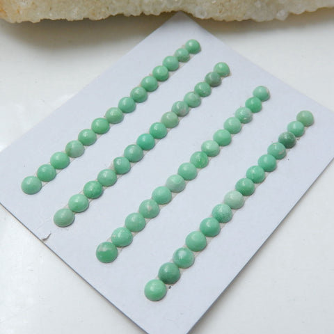 56 PCS Natural variscite Round Flatback Gemstone Cabochon, 4x4x3mm, 2.5g - MyGemGarden