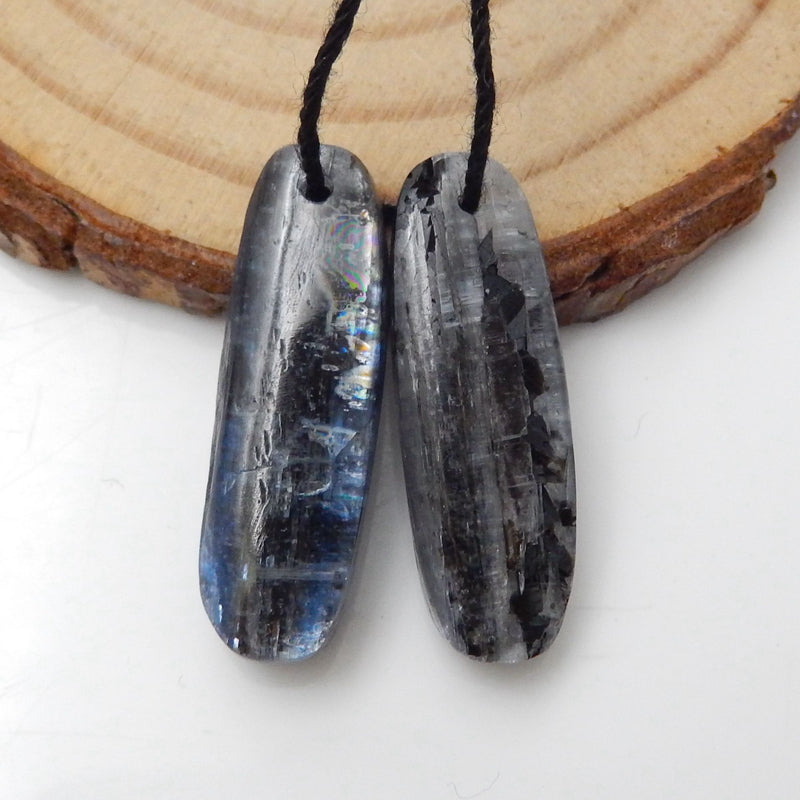 Blue Kyanite Earrings Stone Pair, stone for earrings making, 25x8x5mm, 5g - MyGemGarden