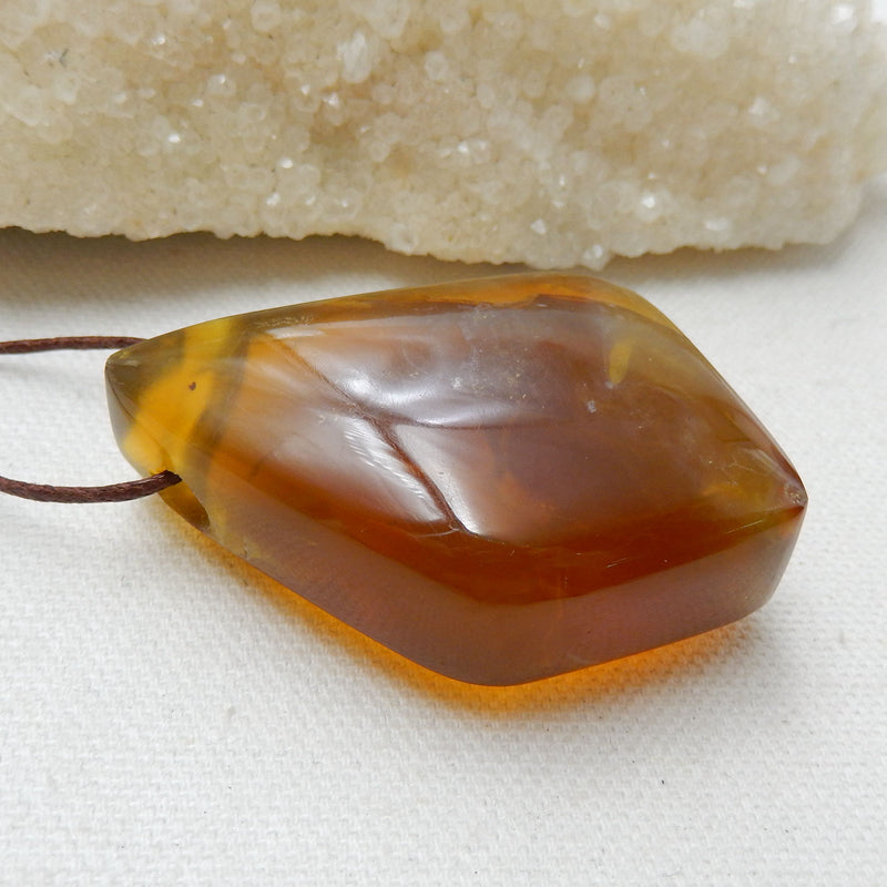 Natural Yellow Opal Gemstone Pendant, Natural Stone Jewelry, 56x39x20mm, 46.9g - MyGemGarden