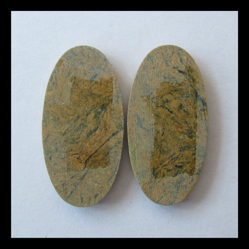 Green Opal Cabochon Pair 30x15x3mm,6.6g - MyGemGarden