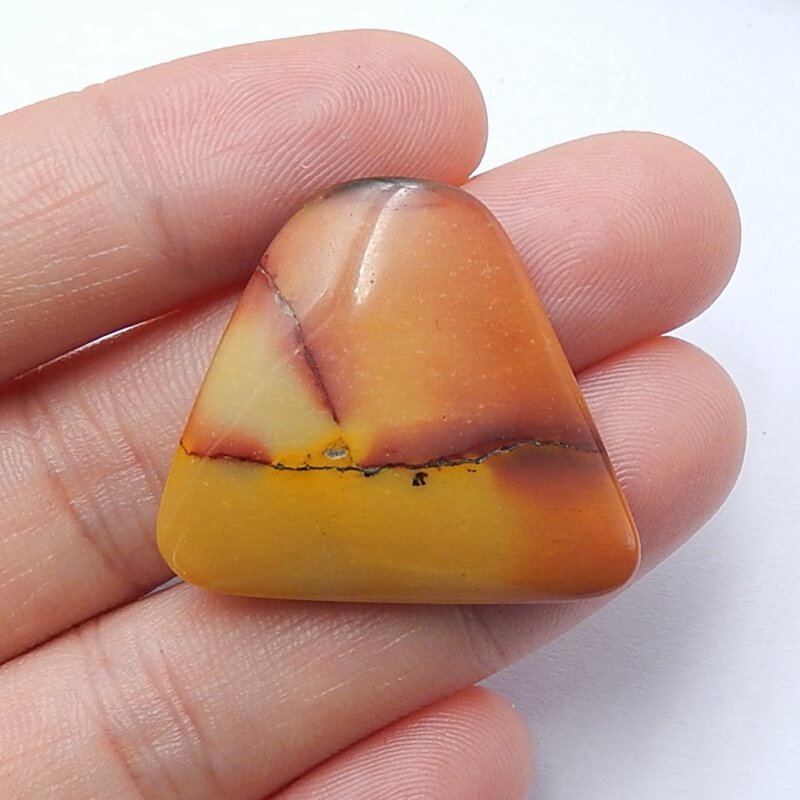 Natural Mookaite Jasper Gemstone Cabochon, 28x25x5mm, 5.4g - MyGemGarden